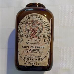 Vintage Levi Garrett & Sons Snuff bottle w/ original paper label